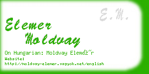 elemer moldvay business card